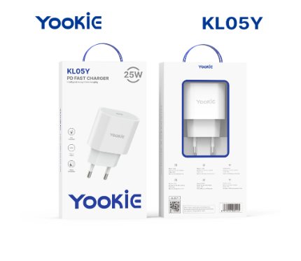 Chargers + Cables Yookie KL05Y fast charger PD 25W C_C Fast charger Black