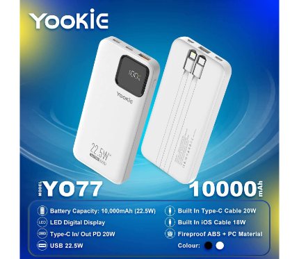 Power Banks Yookie fast Power Bank 22.5W With LED Display YO77